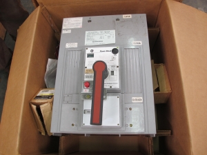 BREAKER, CIRCUIT TYPE, 2500A FRAME, 1200A CONTINUOUS CURRENT AMP RATING, 600VAC/250VDC VOLT RATING, 3 POLE, POWER BREAK KIND. WITH DUAL MAGNETIC TRIP UNITS, 125VDC SHUNT TRIP, BELL ALARM WITH LOCKOUT, 4PDT AUXILIARY SWITCH, PADLOCK, 2000A ALUMINUM T-STUDS, T/C CURVE GES-6169A. **COMPLETE P/N TPMM7612D-TSST10RS -TSBAAS-TSAS2AB4S-TPSLDA-TS20BCA**, PART # GENERAL ELECTRIC (W-44) LOADING & HANDLING FEE $15-